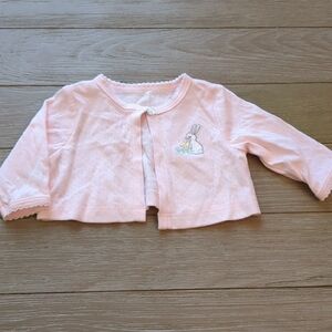 NWT Pink Baby Cardigan with Bunny Embroidery